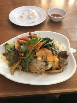 Rice noodles with veg  at Au Lac in Da Lat
