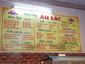 Menu at Au Lac in Da Lat