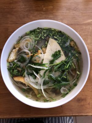 Pho rice noodle soup at Au Lac in Da Lat