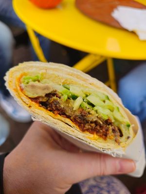 Falafel wrap at Mr Blou I Love You in Amsterdam