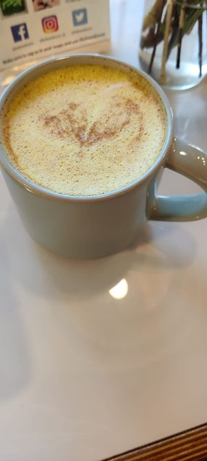 Golden latte at Kale+Coco in Dublin