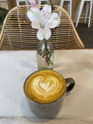 Turmeric latte   at Kale+Coco in Dublin