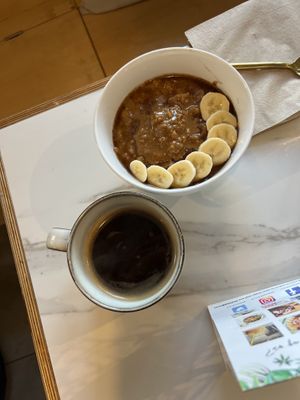 Porridge and coffee   at Kale+Coco in Dublin