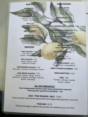 Menu part 1/2  at Healthful in Rotterdam