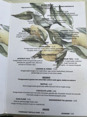 Menu part 2/2  at Healthful in Rotterdam