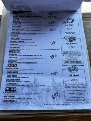 Speisekarte  at Rich 'N Greens in Cologne