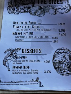 Snack-/Dessertkarte  at Rich 'N Greens in Cologne