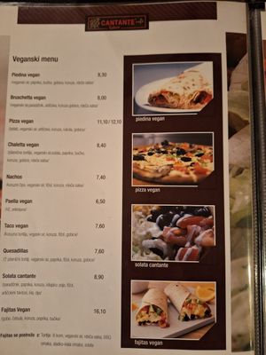A nice big choice of tasty vegan dishes. at Cantante in Maribor