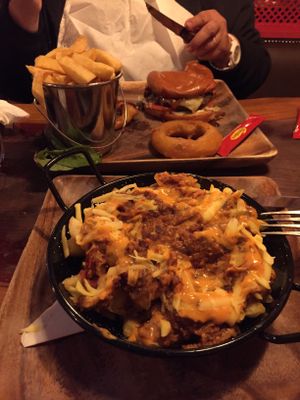 Vegan taco fries - ridiculously spicy! at Robs Ranch House in Killarney