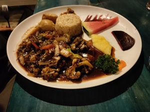 Tamarind stir-fry at Stashus Con Fusion in Puerto Viejo De Talamanca