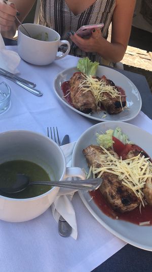 Fried veggie wraps with vegan cheese at Labirint in Koper