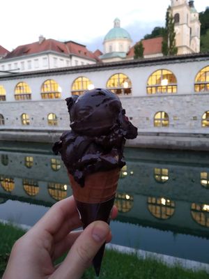 Chocolate raspberry at Kavarna Cacao in Ljubljana