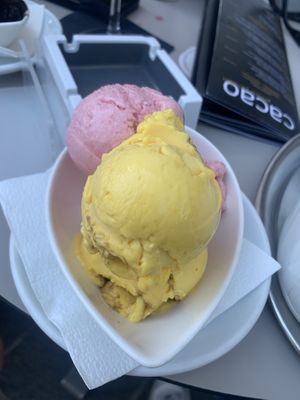 mango and watermelon flavours   at Kavarna Cacao in Ljubljana