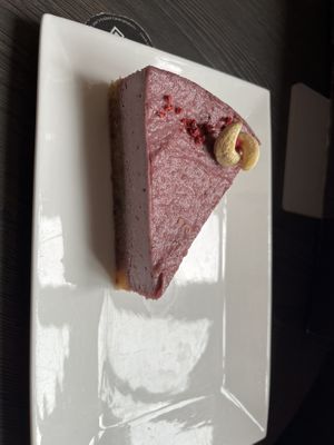 Raspberry vegan raw cake  at Kavarna Cacao in Ljubljana