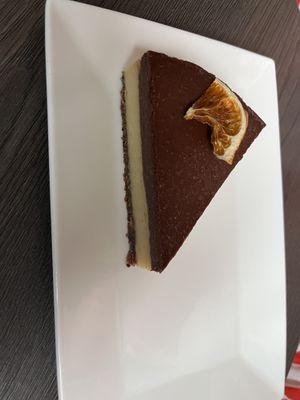 Choco-orange vegan raw cake  at Kavarna Cacao in Ljubljana