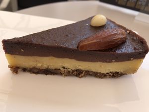 Raw chocolate/orange cake at Kavarna Cacao in Ljubljana