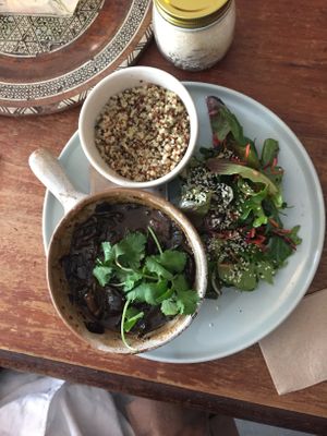 Vegan and gluten free stroganoff  at Nancy's of the Valley in Yarra Junction