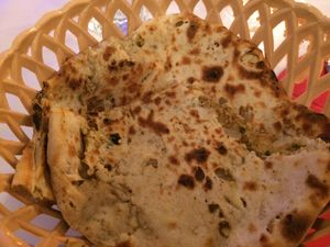 Cauliflower naan at Kitchen Samrat in Footscray