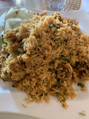 vegan lamb biryani  at Kitchen Samrat in Footscray