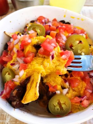 Must have: nachos with vegan cheddar  at Bonita Tulum in Tulum