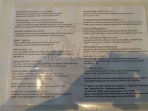 Breakfast/brunch menu at Six Willows Cafe in Willetton