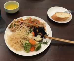 My buffet plate at Swell Bowls in Tokyo