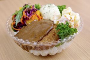 Vegan Loco Moco  Rice Bowl at Swell Bowls in Tokyo