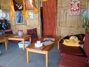 couch at Pourquoi Pas in Pokhara