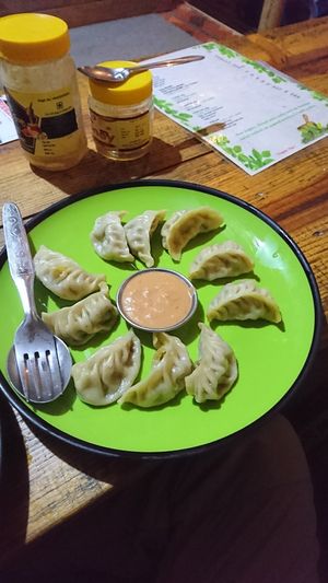 Vegan momo at Pourquoi Pas in Pokhara