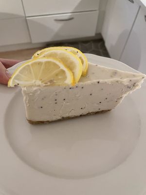 Lovely lemon poppy seed cake  at The Raw Kitchen Malmö in Malmo