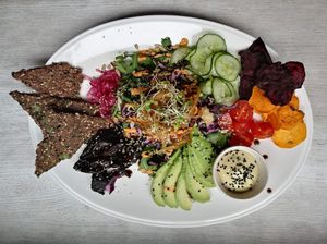 Burger Deluxe at The Raw Kitchen Malmö in Malmo