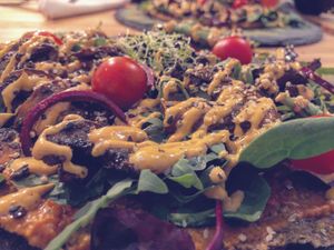 Funghii pizza at The Raw Kitchen Malmö in Malmo