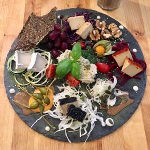 Cheese plate at The Raw Kitchen Malmö in Malmo