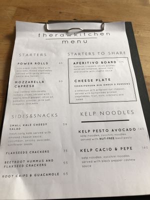 Menu at The Raw Kitchen Malmö in Malmo