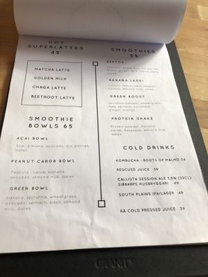 Menu at The Raw Kitchen Malmö in Malmo