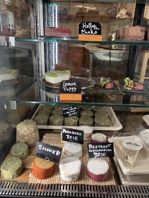 Cheese selection  at The Raw Kitchen Malmö in Malmo