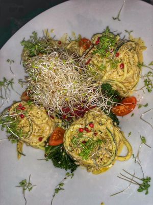 Coconut Curry Kelp Noodles at The Raw Kitchen Malmö in Malmo