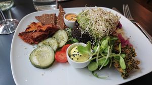 Burger at The Raw Kitchen Malmö in Malmo