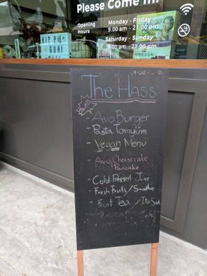 Several menu items at The Hass Bistro in Bangkok