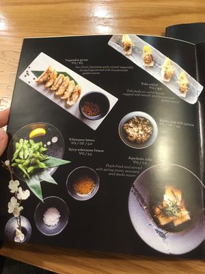 Vegan menu at Hanamura in Modbury