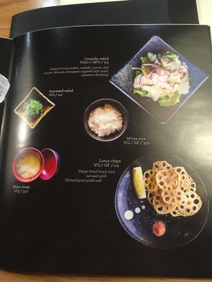 Vegan menu at Hanamura in Modbury