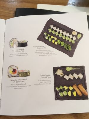 Vegan menu at Hanamura in Modbury