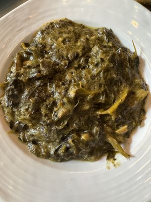 Callaloo (stewed collards) —recommended with roti  at Bang Up To The Elephant in Denver