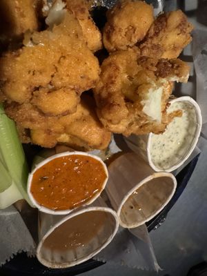 Cauliflower wings. Tamarind sauce was best  at Bang Up To The Elephant in Denver