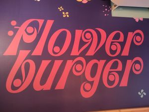 Logo at Flower Burger in Bergamo