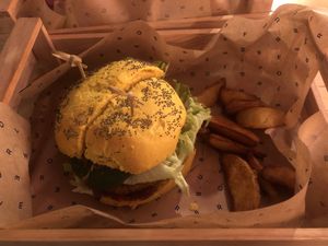 Veggie burger at Flower Burger in Bergamo