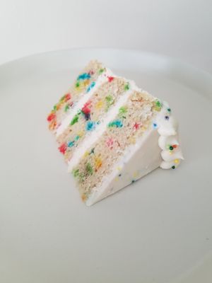 Confetti Cake Slice at Black Squirrel Bake Shop in Madison