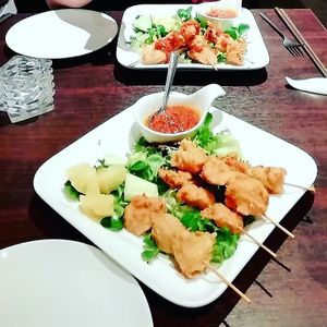 Vegan Chicken Satay Skewers at G-Wu in Leeds