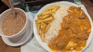 Soya stroganoff at Cheiro Verde in Ilhabela