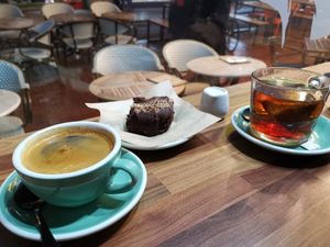 Pb choc brownie at Wolfox in Hove